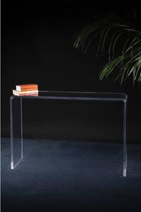 Consolle Tavolo in Cristallo acrilico piegato a caldo Simply , dimensioni 114,5x31xH76,5 cm, spessore 15 mm colore trasparente
