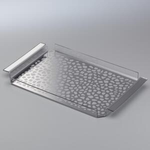 Vassoio da tavola in plexiglas 35x20,5xh2.5 cm con maniglie decoro Pav� specchio