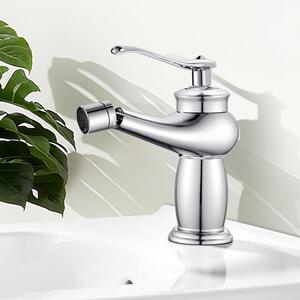 Rubinetto bidet monocomando cromato con bocchetta girevole e attacco G3/8