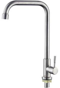 Rubinetto da cucina in acciaio inossidabile, girevole, monocomando, per acqua fredda, ideale per la preparazione di verdure e per il lavandino