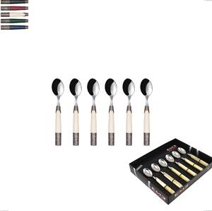Confezione vetrina 6 pezzi cucchiaino moka aria, acciaio 18/10 aisi304 colorato