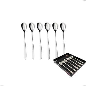 Confezione vetrina 6 pezzi cucchiaini bibita armonia, Acciaio inox Aisi 304 lucido, spessore 3 mm