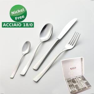 Cofanetto 24 pezzi Alfa Satinata Nichel free, (inox 18/ 0) Nichel Free, spessore 2 mm