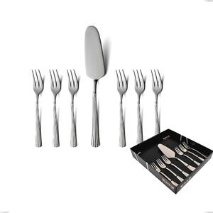 Confezione vetrina 7 pezzi dolce bavaria, Acciaio inox (Aisi 304) lucido stile classico