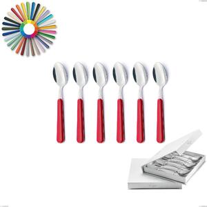 Confezione a libro 6 pezzi cucchiaini caff� Brio, Acciaio inox 18.c (AISI 430), manici in abs