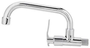 Rubinetto da cucina, rotazione a 360 gradi, 25 cm, montaggio a parete, in ottone cromato