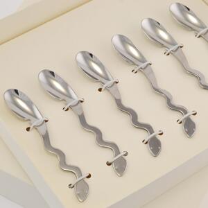 Cucchiaini Espresso Moka 6 pezzi Temptation in acciaio inox 18/10 lucido 2 mm in confezione Bomboniera