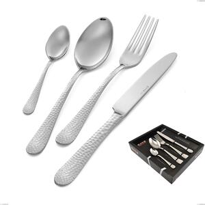 Confezione vetrina 24 pezzi cortina, Acciaio inox (Aisi 304) acciaio martellato lucido
