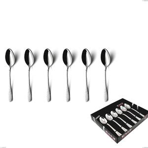 Confezione vetrina 6 pezzi caff� cortina, Acciaio inox (Aisi 304) acciaio martellato lucido