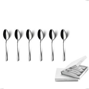 Confezione a libro 6 pezzi cucchiaini caff� cortina, Acciaio inox (Aisi 304) acciaio martellato lucido- posate
