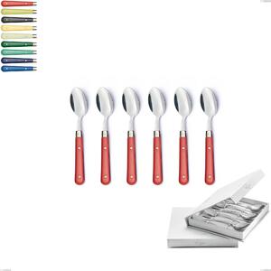 Confezione a libro 6 pezzi cucchiaini caff� country, acciaio 18/10 aisi 304 manici in abs