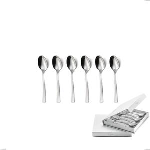 Confezione a libro 6 pezzi cucchiaini caff� doram, Acciaio inox Aisi 304 lucido, spessore 2.5 mm