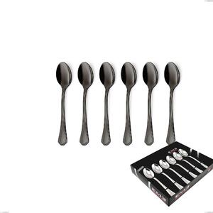 Confezione vetrina 6 pezzi caff� Domus Black , Acciaio 18/10, spessore 3 mm