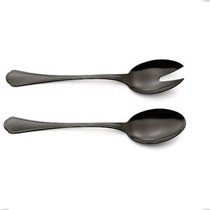 Coppia insalata Domus Black , Acciaio 18/10 trattamento PVD, spessore 3 mm, lunghezza 240 mm