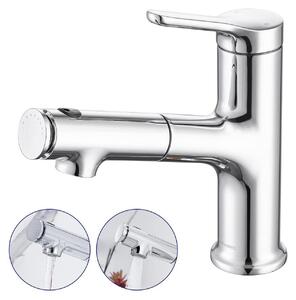 Miscelatore per lavabo estraibile, cromato, con 3 tipi di getto d'acqua