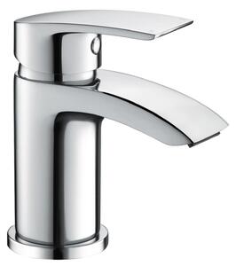 Miscelatore monocomando per lavabo, finitura cromata, modello a cascata, materiale: ottone, pressione dell'acqua: 0,5-10 bar