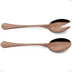 Coppia insalata Domus Chocolate, Acciaio 18/10, lunghezza 240 mm spessore 3 mm trattamento PVD Chocolate- posate