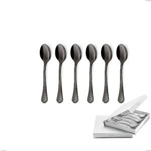 Confezione a libro 6 pezzi cucchiaini caff� Domus Black , Acciaio 18/10 Finitura PVD, spessore 3 mm- posate