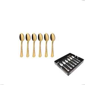Confezione vetrina 6 pezzi moka Domus Gold, Acciaio 18/10, spessore 3 mm