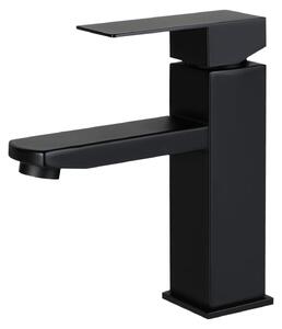 Miscelatore monocomando per lavabo, nero, acciaio inossidabile, 17,3 cm