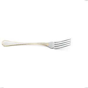 Forchetta pesce da servizio Domus Oro, acciaio 18-10, oro 24 carati lucido, spessore 3 mm, lunghezza 240 mm