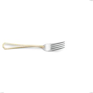 Forchetta frutta Domus Oro, acciaio 18-10, oro 24 carati lucido, spessore 3 mm, lunghezza 182 mm