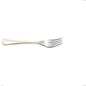 Forchetta pesce Domus Oro, acciaio 18-10, oro 24 carati lucido, spessore 3 mm, lunghezza 193 mm