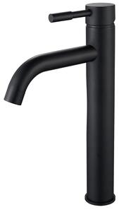Miscelatore monocomando alto, nero, in ottone, da incasso
