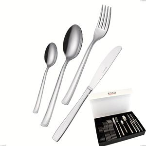 Set di posate 24 pezzi Duna in confezione panoramica a libro coltello economico, Acciaio inox (Aisi 304) lucido