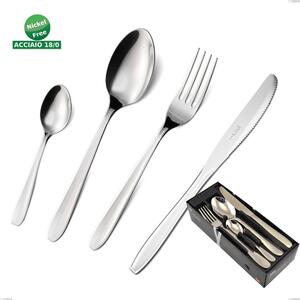 Servizio Posate 24 Pezzi ECO in acciaio inox 18/C lucidato a specchio 1,5 mm di spessore Nichel Free
