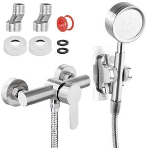 Miscelatore monocomando per doccia, in acciaio inossidabile 304, con tubo flessibile da 1,5 metri e soffione cromato