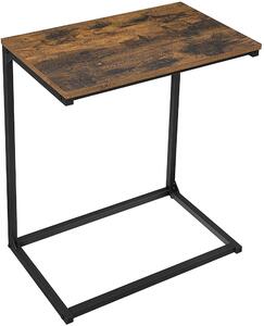 Tavolino - Leobert - Marrone Rustico/Nero - 55 X 35 X 66 Cm