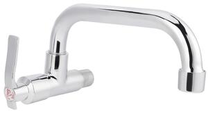 Rubinetto per lavello, solo acqua fredda, da montare a parete, 25 cm, attacco G1/2", in ottone e acciaio inossidabile, modello LQ-3092