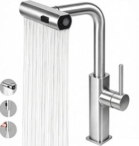 Miscelatore da cucina estraibile, a cascata, rotante a 360° con doccetta