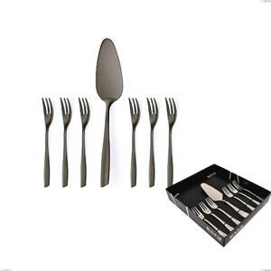 Confezione vetrina 7 pezzi dolce Eleven PVD Black, Acciaio inox 18.10, spessore 2,5 mm
