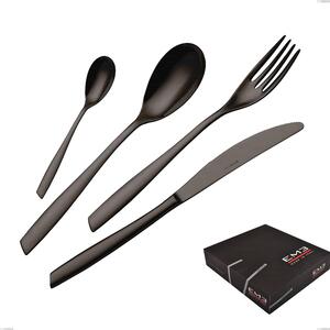 Set di posate 75 pezzi Eleven PVD Black in confezione regalo, Acciaio inox 18.10, spessore 2,5 mm