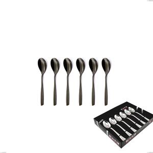 Confezione vetrina 6 pezzi caff� Eleven PVD Black, Acciaio inox 18.10, spessore 2,5 mm