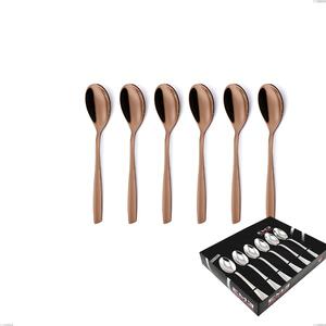 Confezione vetrina 6 pezzi caff� ELeven PVD Chocolate, Acciaio 18/10 lucido, spessore 2.5 mm, PVD chocolate