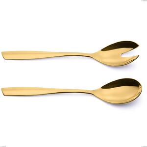 Coppia insalata Eleven PVD Gold, Acciaio 18/10 lucido, spessore 2.5 mm, PVD oro