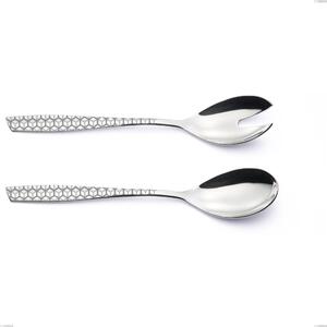 Coppia insalata eleven exa, Acciaio inox Aisi 304 Acciaio lucido disegno laser, spessore 2.5mm, lunghezza 253 mm
