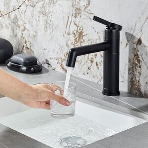 Miscelatore per lavabo in ottone con due modalità d'acqua, colore nero