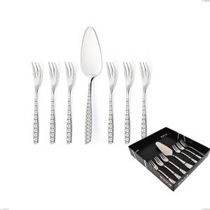 Confezione vetrina 7 pezzi dolce eleven exa, Acciaio inox Aisi 304 Acciaio lucido disegno laser, spessore 2.5mm