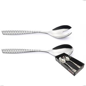 Confezione vetrina 2 pezzi insalata eleven exa, Acciaio inox Aisi 304 Acciaio lucido disegno laser, spessore 2.5mm