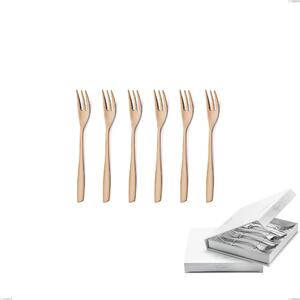 Confezione a libro 6 pezzi forchette dolce Eleven rose brunita lucida , Acciaio inox 18/10 (AISI 304), spessore 2,5 mm
