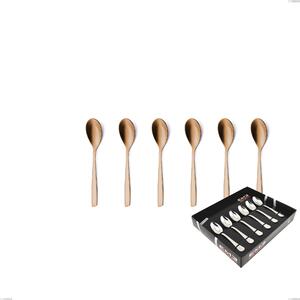 Confezione vetrina 6 pezzi moka Eleven rose brunita lucida , Acciaio inox 18/10 (AISI 304), spessore 2,5 mm