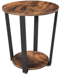 Tavolino - Leobert - Marrone Rustico/Nero - 50 X 50 X 57 Cm
