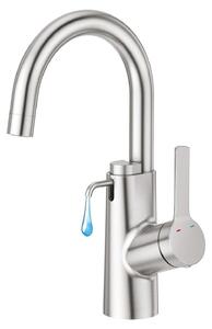 Rubinetto monocomando girevole a 360° con dispenser per sapone, in acciaio inossidabile, per cucina/bagno