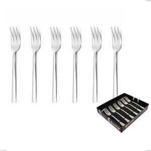Confezione vetrina 6 pezzi forchettine dolce Fashion sabbiato , 18/10 (AISI304) , spessore 3 mm