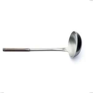 Mestolo Fuoco, Acciaio inox 18.10 (AISI304),lunghezza 280 mm, manico in tubolare d'acciaio sabbiato e brunito