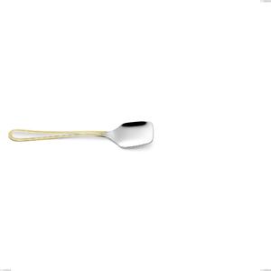 Cucchiaio gelato Galles oro, acciaio 18-10, oro 24 carati lucido, spessore 2 mm, lunghezza 134 mm